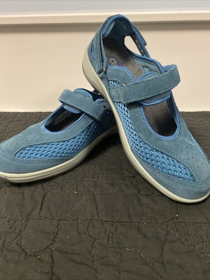 Orthofeet Sanibel Womens Diabetic Mary Jane Walking Shoes Size 8 M Blue | eBay