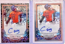 2024 Bowman Sterling (2) Auto Silver Refractor Camilo Diaz #81/100 + Base Auto