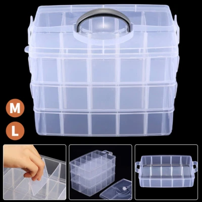 3Tier Transparent Hardware Tool Box Tool Organizer Parts Box Tool Storage Box UK