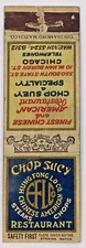 1910’s Chop Suey Hong Fong Lo Co. Chinese Restaurant SF Matchbook Cover Chicago