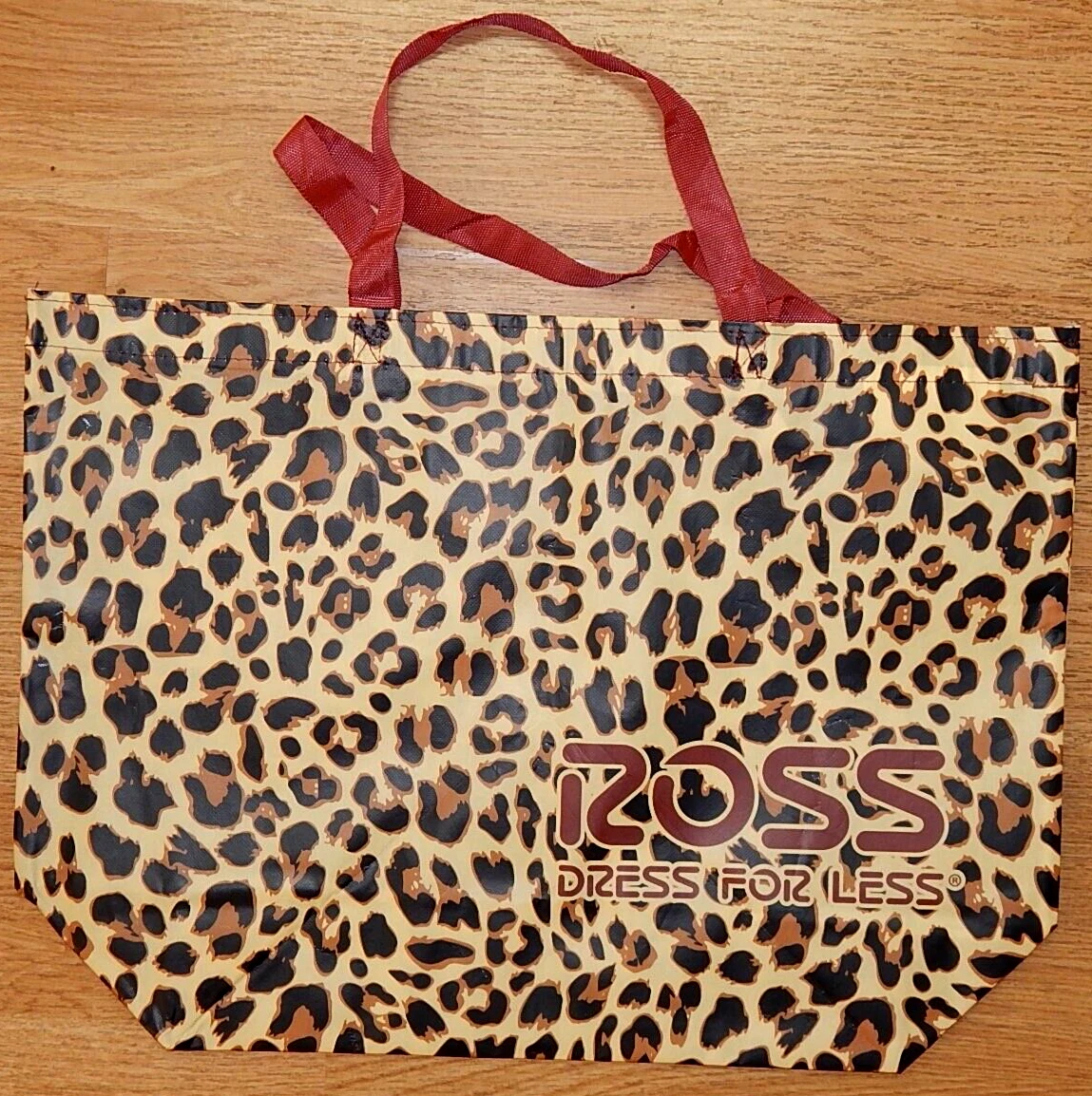 REUSABLE SHOPPING TRAVEL TOTE BAG LEOPARD PRINT ECO FRIENDLY ROSS NEW