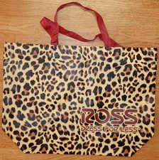 REUSABLE SHOPPING TRAVEL TOTE BAG LEOPARD- PRINT ECO FRIENDLY ROSS NEW