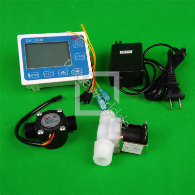 G1'' ZJ-LCD-M Flow Water Sensor Meter+Solenoid valve+Digital LCD Display control