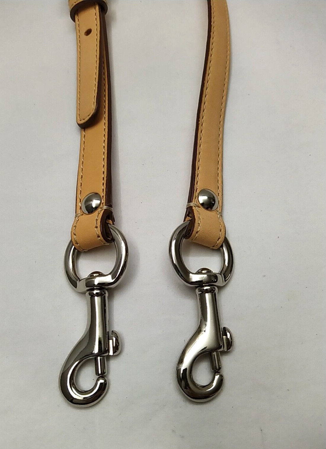 Tan Leather Replacement Strap With Silvertone Spr… - image 6