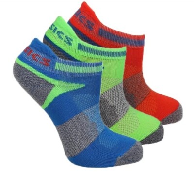 ASICS Quick Lyte Cushion 3Pack Low Cut  Socks Youth Boys Multi-Color Small BOGO