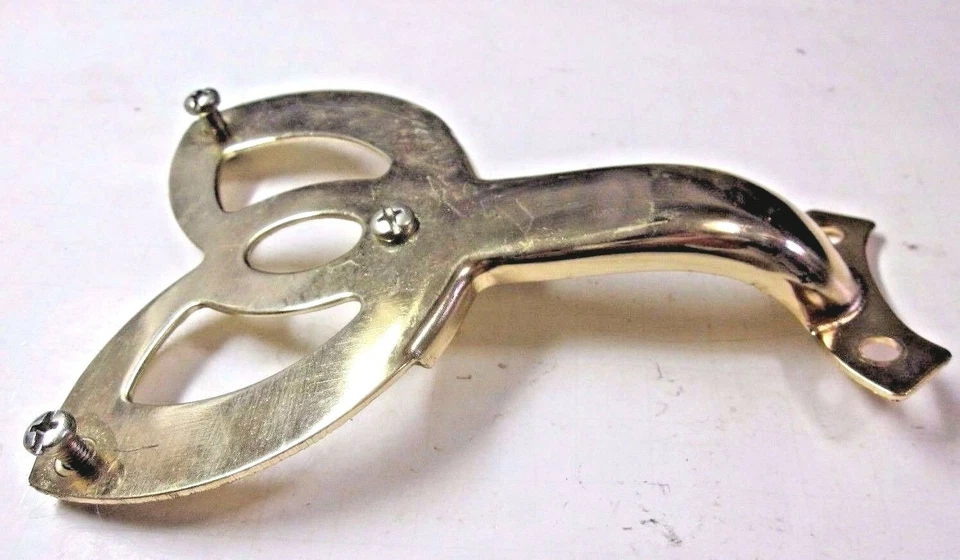 Ceiling Fan Paddle Bracket Arm 4-1/8" Width Brass Plated Steel See Sketch 1 Vtg - Image 3 of 4