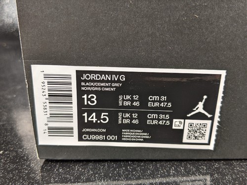 Jordan 4 Golf Black Cat 2021 Men's Size 13 NIB - Picture 9 of 9