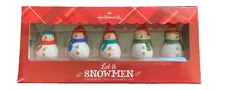 Hallmark Let It Snowmen Christmas Ornament 5 Pc Set By Gary Head VTG