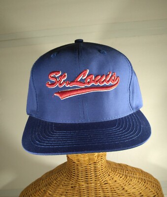 Vintage St Louis Script Logo Adjustable Trucker Baseball Hat/Cap