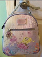 NWT!! Disneys Nickelodeon Sponge Bob Square Pants And Friend Mini Backpack!!
