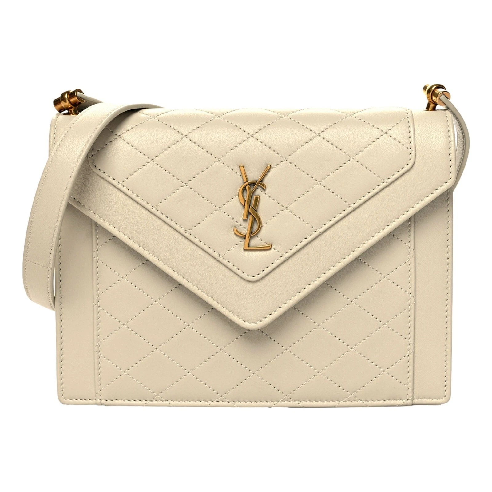 SAINT LAURENT (YSL) Borsa a tracolla Saint Laurent Gabby Crema nuova con etichetta
