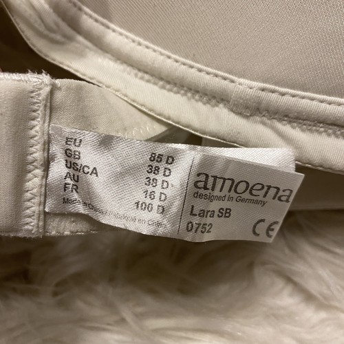 Amoena 38D Bra White Mastectomy Lara SB Padded Wirefree Back Closure 0752 - Picture 7 of 7