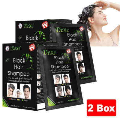 20 Bags Hair Dye Shampoo 3 in 1 Hair Shampoo Instant Hair Dye Herbal Ingredients