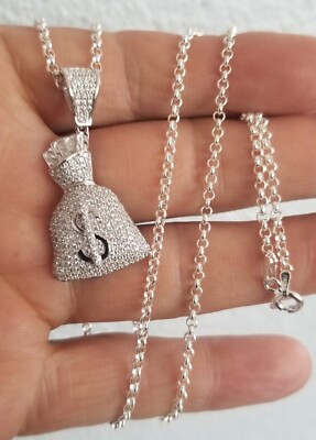 chain and money bag pendant / cadena y dije bolsa con dinero plata 925