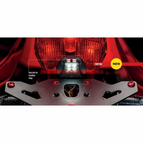 LIGHTECH PORTATARGA LUCE TARGA PYTHON LED + POSIZIONE STOP OMOLOGATA MOTO NERO