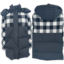 Woolrich Buffalo Check Water Repellent Puffy Down Coat Jacket Nwot