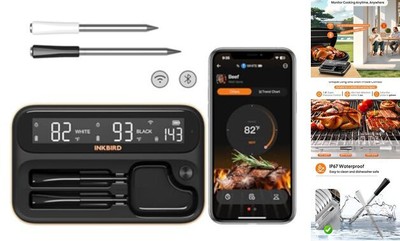  5G WiFi Wireless Meat Thermometer for BBQ/Gril/Oven/Smoker/Rotisserie, 