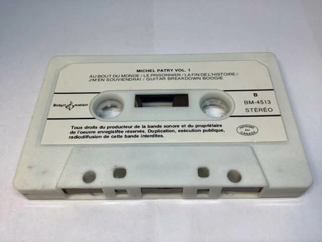 MICHEL PATRY (L’ Unique) VOL 1 Audio Cassette Tape Budget Musique Canada BM-4513 - Image 3 of 4