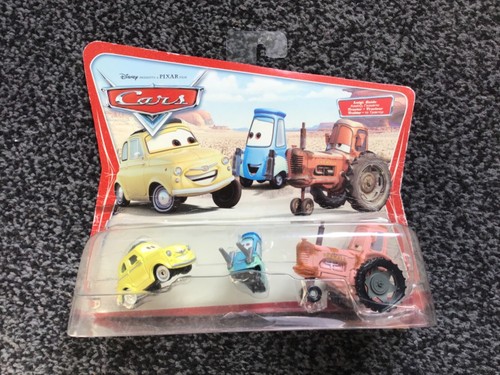 DISNEY CARS - LUIGI, GUIDO & TRACTOR MOVIE MOMENTS SERIES MATTEL SEALED !
