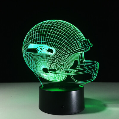 Seattle Seahawks Collectible LED Light Touch Lamp Russell Wilson Home Decor Gift