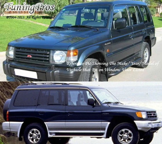 Juego de 4 viseras protectoras de lluvia para ventana de humo para Mitsubishi Montero 1992-2000 Foto 4 de 4