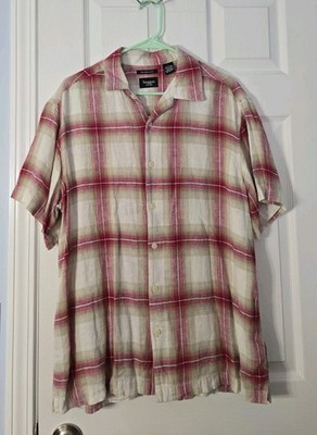 Hagger Mens Short Sleeve Linen Blend Shirt Size Large