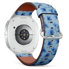Blue Lilies Delicate Vegan Leather Watch Band 40/44/46mm 