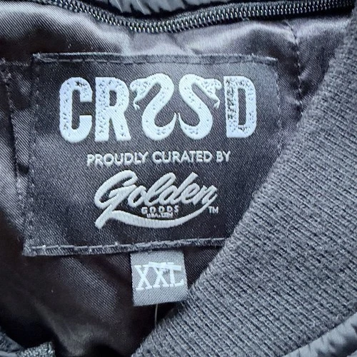 CRSSD Golden Goods House x Techno Men's 2XL Black Zip Bomber Jacket Lined image 4