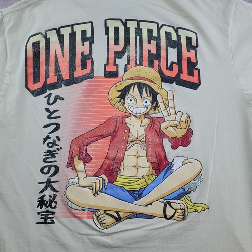 One Piece T-Shirt Uomo Grande Beige Grafica Maglietta Anime Manga Fanwear - Foto 12 di 21