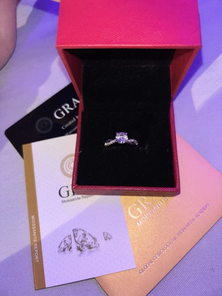 GRA Moissanite Ring Silver - Bild 2 von 2