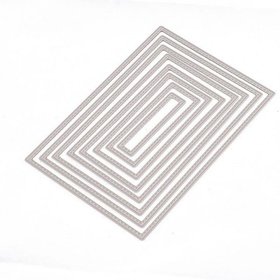 8pcs/Set Diffrent Size Stiched Rectangle Metal Cutting Dies for Card Making a...