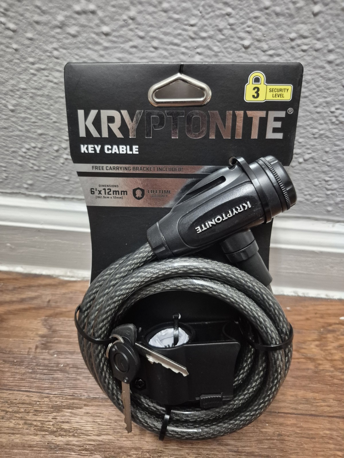 Kryptonite 6&rsquo;x12mm Key Cable Bicycle Lock, Level 3 Security NEW in Package
