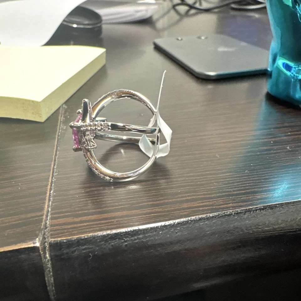 全新带盒 Bomb Party 尺寸 6 BP 戒指 RBP8631 Glamorous Stylista LC 粉色 Corundum Rhodium P — 第 3/4 张图片