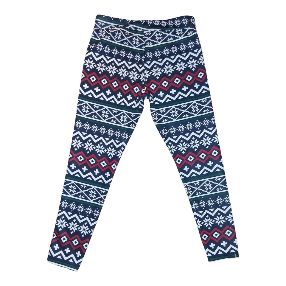 Leggings forrados de lana Serra para mujer estampado navideño multicolor talla grande Foto 4 de 4
