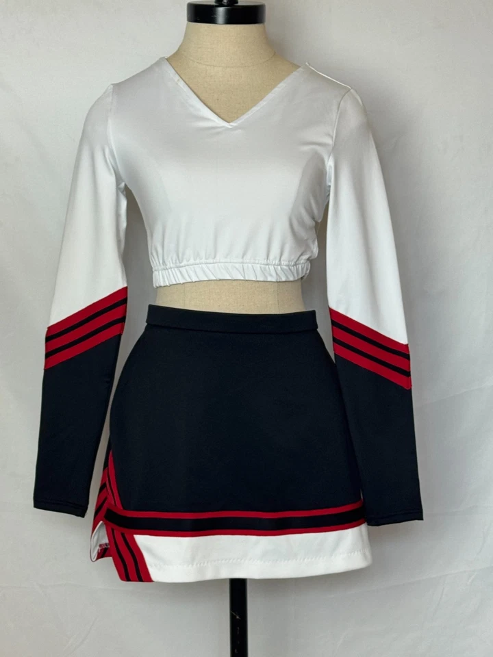 GTM Damas 3 Piezas S Negro Blanco Uniforme de Porristas Disfraz Juegos con disfraces Halloween Foto 2 de 4