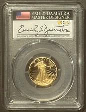 2023-W American Eagle $10 GOLD COIN PCGS PF70DCAM 1/4 Oz Bullion DAMSTRA : 10411