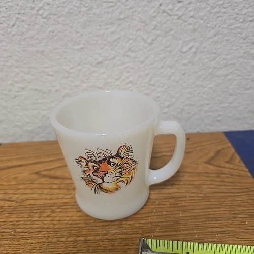 Anchor Hocking Fire King Coffee Mug Vintage Milk Glass Esso Tiger Exxon Promo
