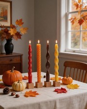 Spiral Taper Candles Long Candlesticks Unscented Smokeless Twisted Candlestic...