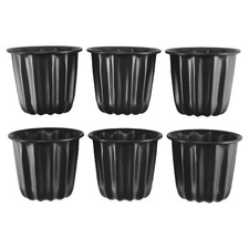 Canele Mold, Cannele Muffin Cup, 6Pcs Non-Stick Cannele Mould Gray-Black7084
