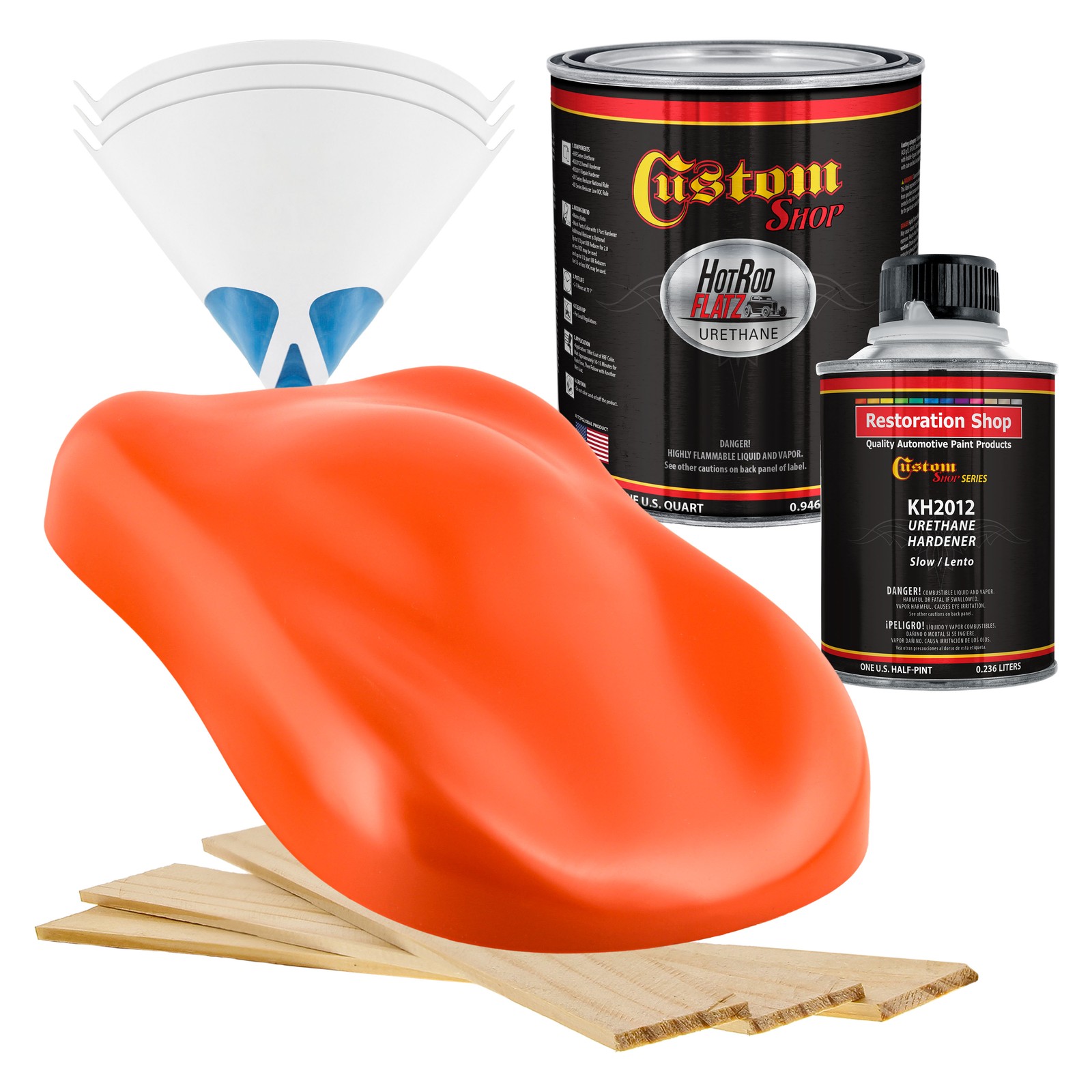Hot Rod Flatz Charger Orange Quart Urethane Flat Auto Paint Kit  