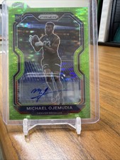 2020 Panini Prizm #317 - Michael Ojemudia - Green Pulsar Rookie Auto