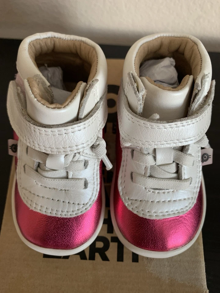 Toddler Girls High Top Tennis Shoes Metallic Pink Silver & White New W/Box US 3 - Image 3 of 4