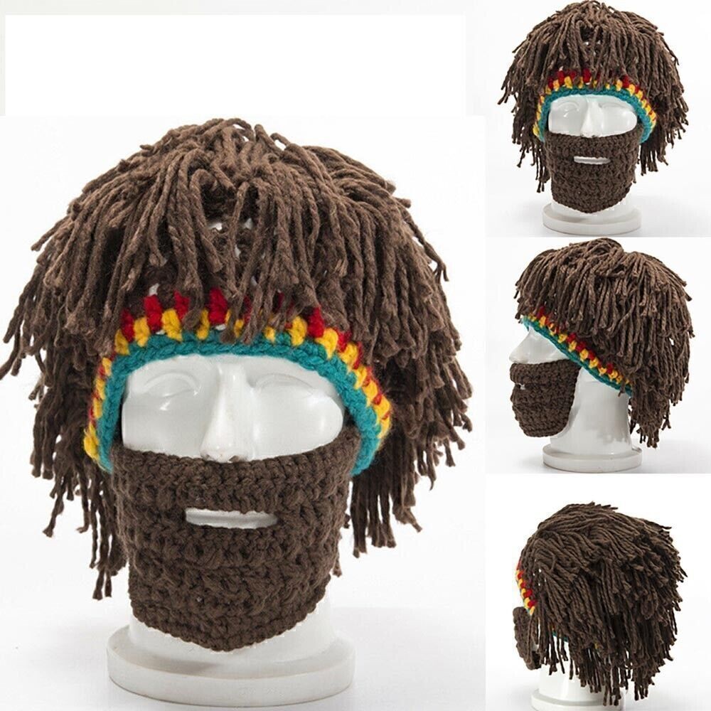 APL Berretto uomo invernale berretto berretto barba berretto in maglia con parrucca maschera da sci cappello