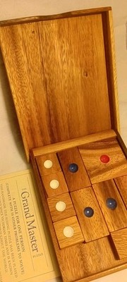 Vintage Großmeister Holz traditionelles Schiebespielzeug sehr guter Zustand Puzzle Blöcke