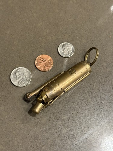 VTG Brass Trench Lighter Keychain – Lift Arm – WWI/WWII Era Style 