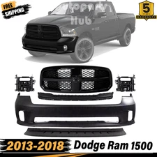 New Front Bumper Cover & Grille Assembly Kit For 2013-2018 Dodge Ram 1500