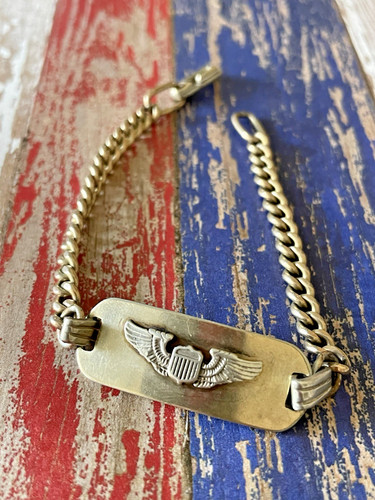 10k GF WWI US Army Air Corps/Forces Sweetheart/Service Bracelet Insignia Wings