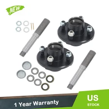 2 sets of 4-lug 4" wheel hub kits & round BT16 spindles with bearing kits