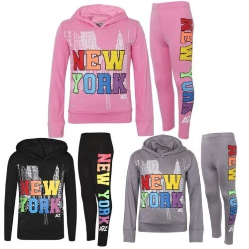 Kids New York Hooded Set Active Summer Wear Girls 2 Piece Outfit Age 5-13 Yr
Opens in a new window o