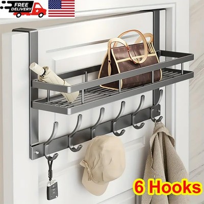Metal Over the Door Hooks Coat Towel Clothe Bag Hanger Rack